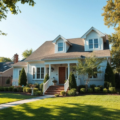 Clean home exterior showcasing gentle softwashing results