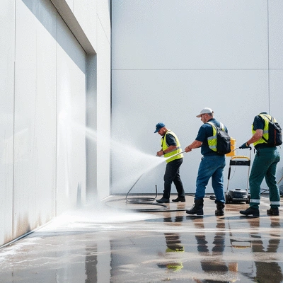 Power washing service in action