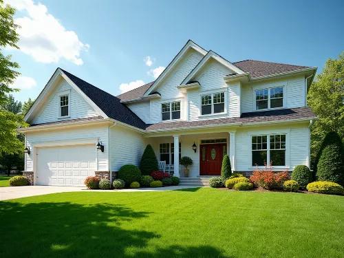 Sparkling clean house exterior with vibrant curb appeal